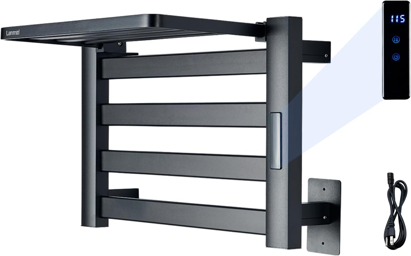 514We-wc4LL._AC_SL1500_2 in 1 Towl and Dryer Rack-4 Bars Electric- Wall Mount