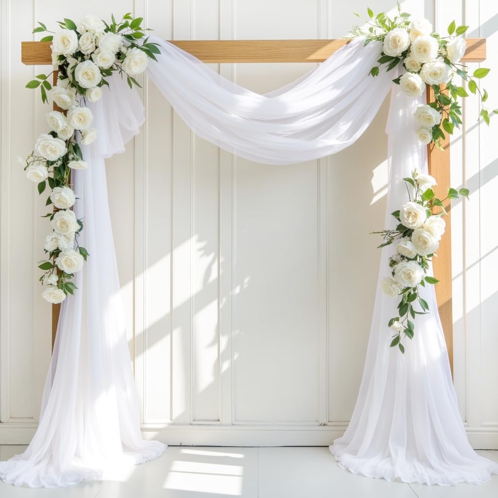 61Wu97JFfPL._AC_SL1024_White Wedding Arch Draping Fabric 2 Panels