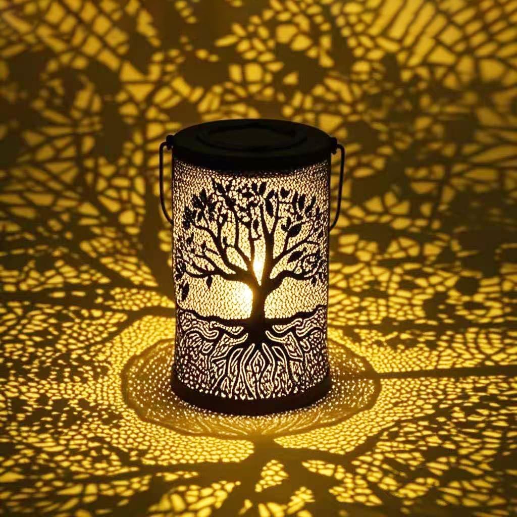 Tree Of Life Decor Lantern for Patio-Solar Lights