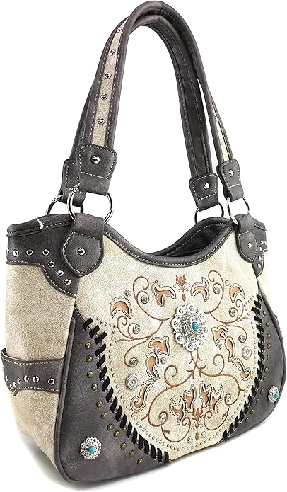917OfDUYuEL._AC_SY695_ Spring Bloom Western Concho Women Conceal Carry Tote Handbag Purse