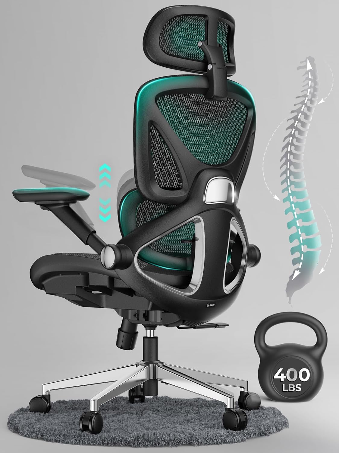 Adjustable Lumbar Mesh Office Chair-400 lb