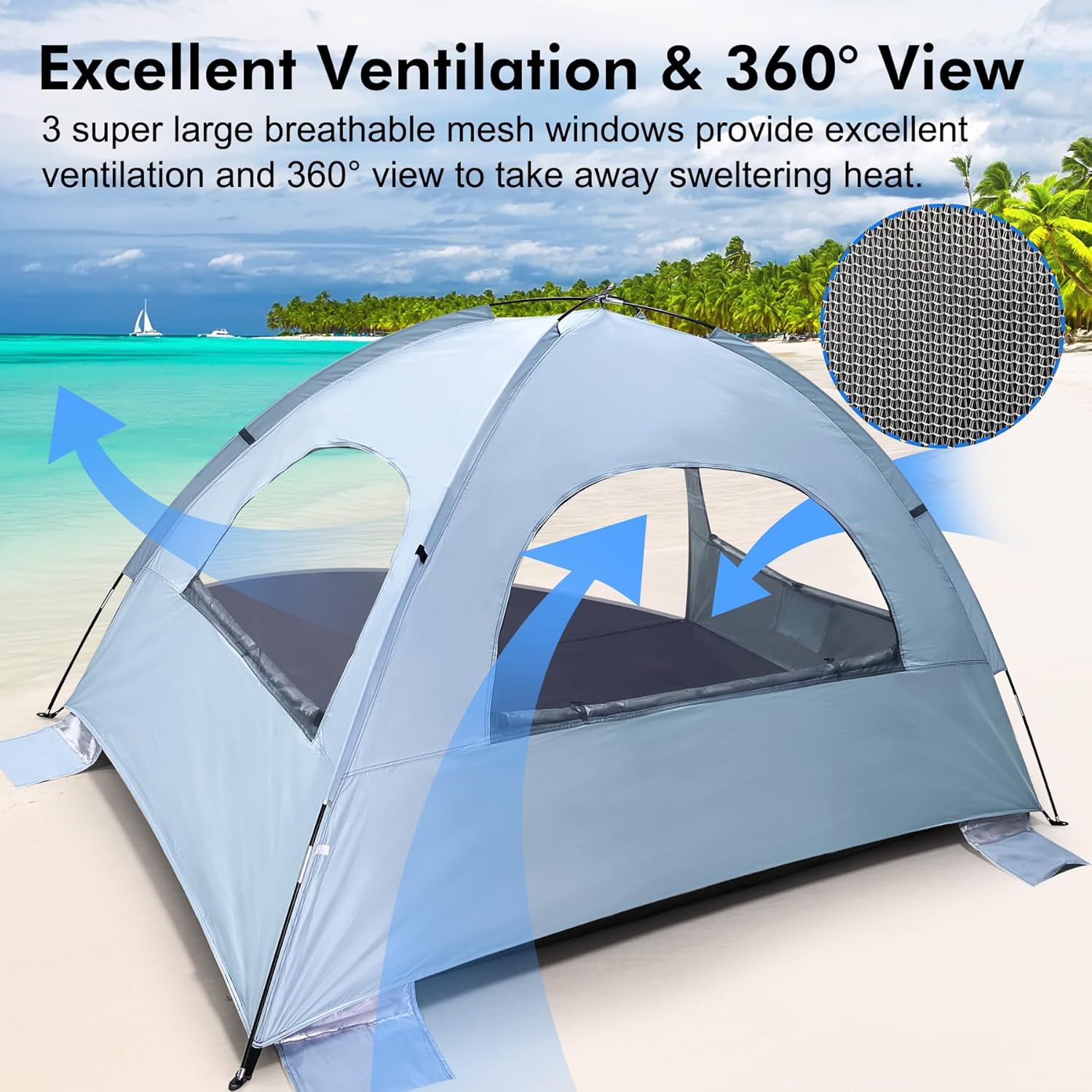 Beach Tent Anti-UV Portable Sun Shade Shelter