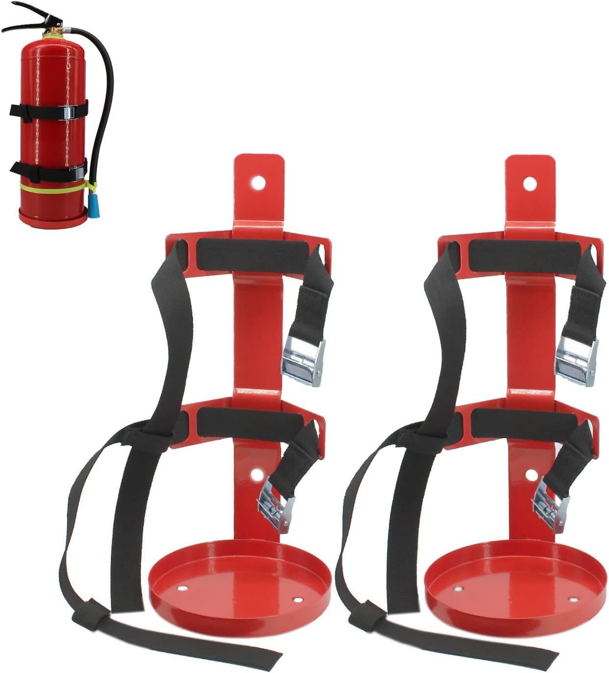 61-jRXt4seL._AC_SL1500_Fire Extinguisher Mount,Wall Hanging Bracket,, Mini Fire Extinguishers (5LB red 2Pcs)