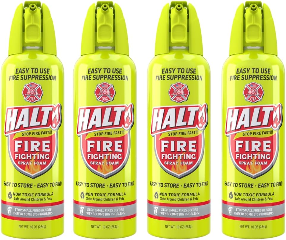 61Qdl1p-PUL._AC_SL1000_HALT! Fire Fighting Foam Spray – Non-Toxic, – Made in USA (4-Pack)