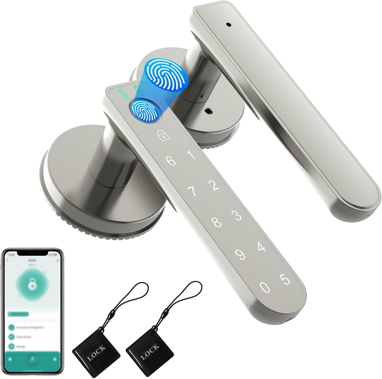 61etyaN3j7L._AC_SL1500_Fingerprint Door Lock, Fingerprint Door Knob Biometric Door Lock