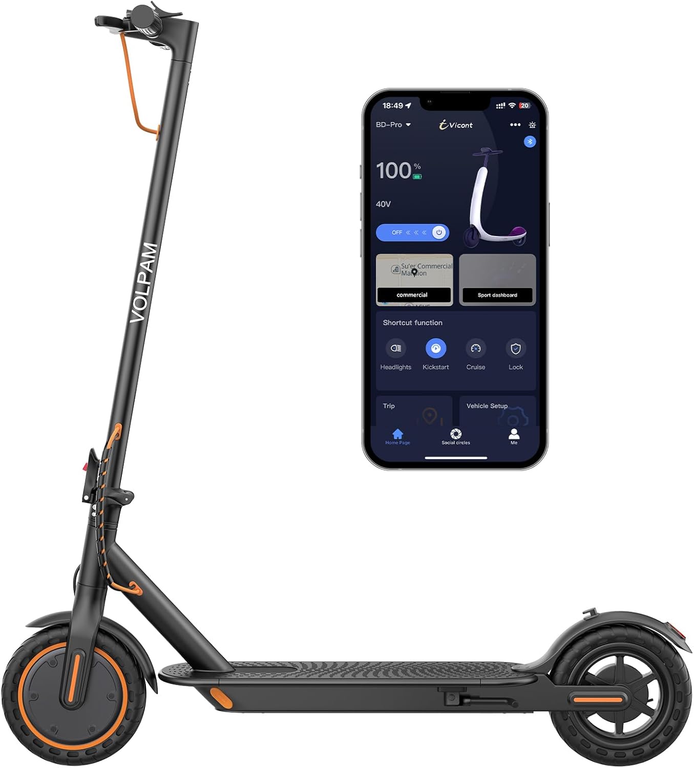 61rNHvDqiiL._AC_SL1500_VOLPAM Electric Scooter