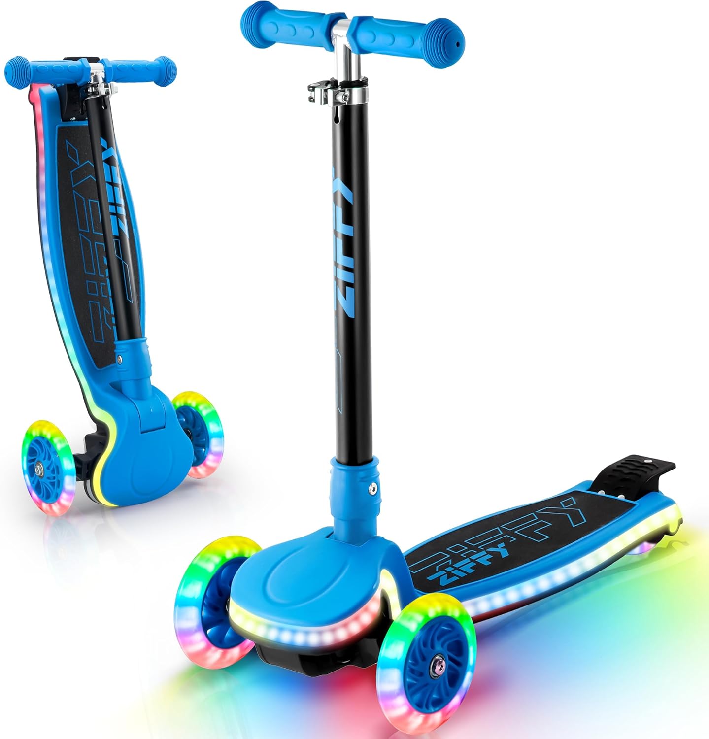 71-vG9+xDRL._AC_SL1500_ZIFFY 3-Wheel Light-Up Kids Scooter, Kids Balance Scooter