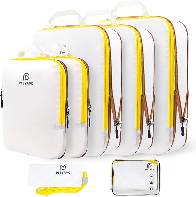 71QUZP41qkL._AC_SX679_Lightweight Compression Packing Cubes for Suitcases