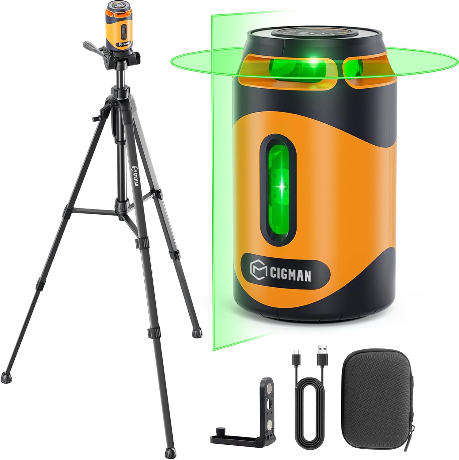 71Sb2RNME3L._AC_SL1500_CIGMAN 360° Laser Level with Tripod