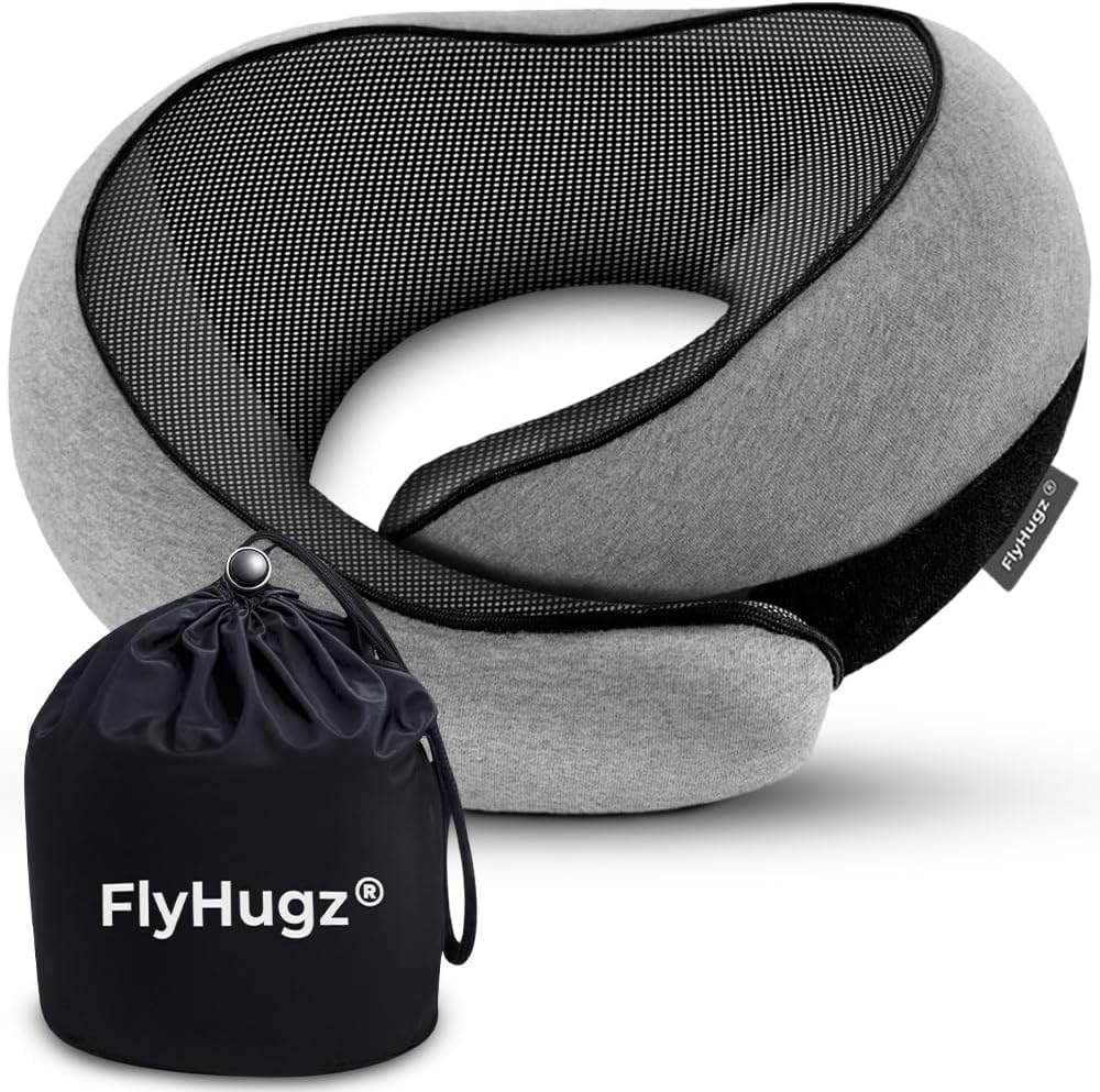 71iYDyZj6dL._AC_SL1000_Memory Foam Neck Pillow for Comfort on Airplane