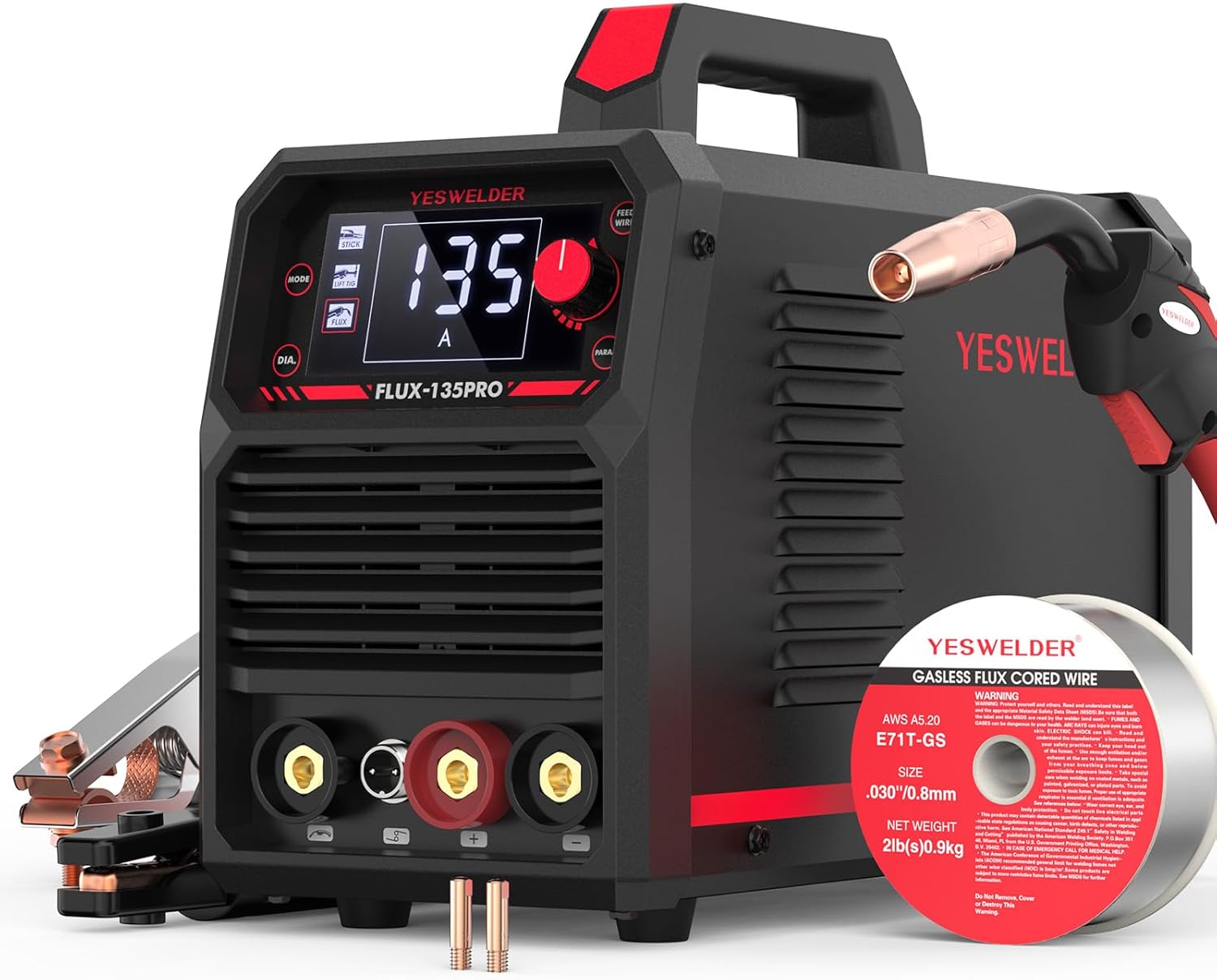 71k8beCmPrL._AC_SL1500_YESWELDER 135Amp MIG Welder,