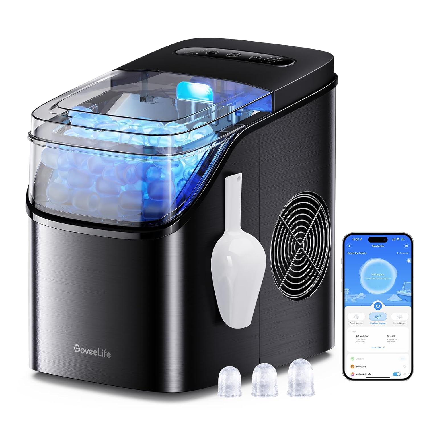 71qjAmrVgYL._SL1500_GoveeLife Smart Ice Maker Countertop, Portable Ice Machine with Voice Control