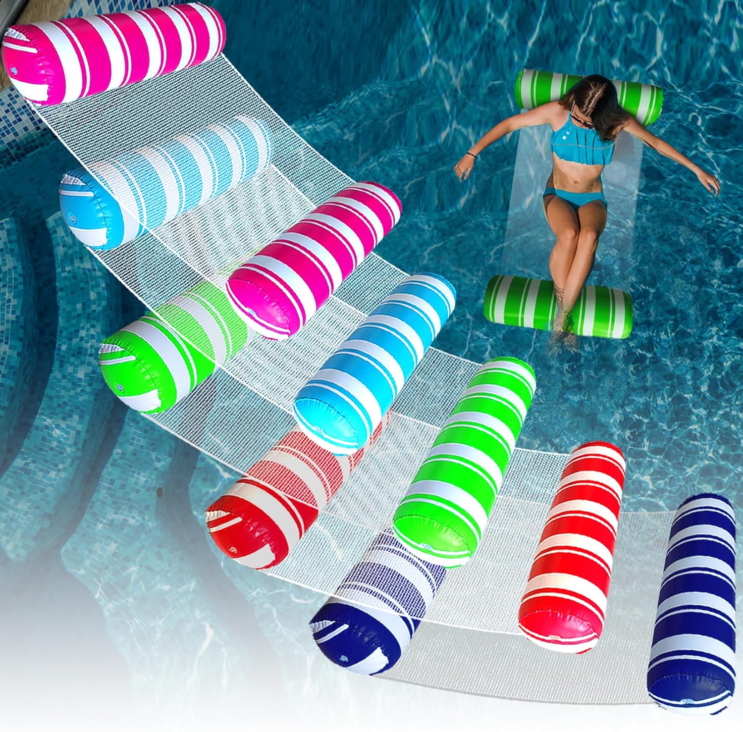 81DuOgIuMSL._AC_SL1500_5 Pack Inflatable Pool Floats Adult Size