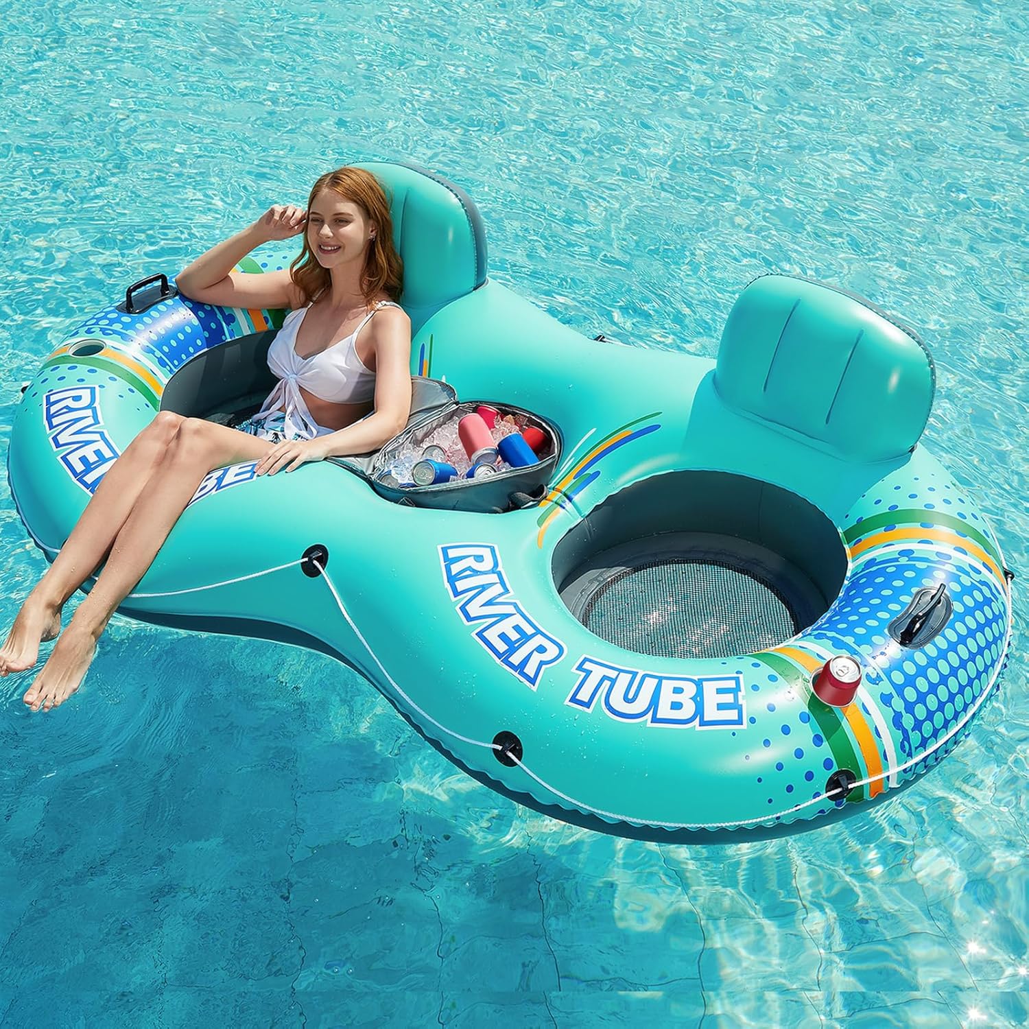 81x2VI-EF6L._AC_SL1500_Jasonwell Inflatable River Tube Float - 2 Person Heavy Duty River Float