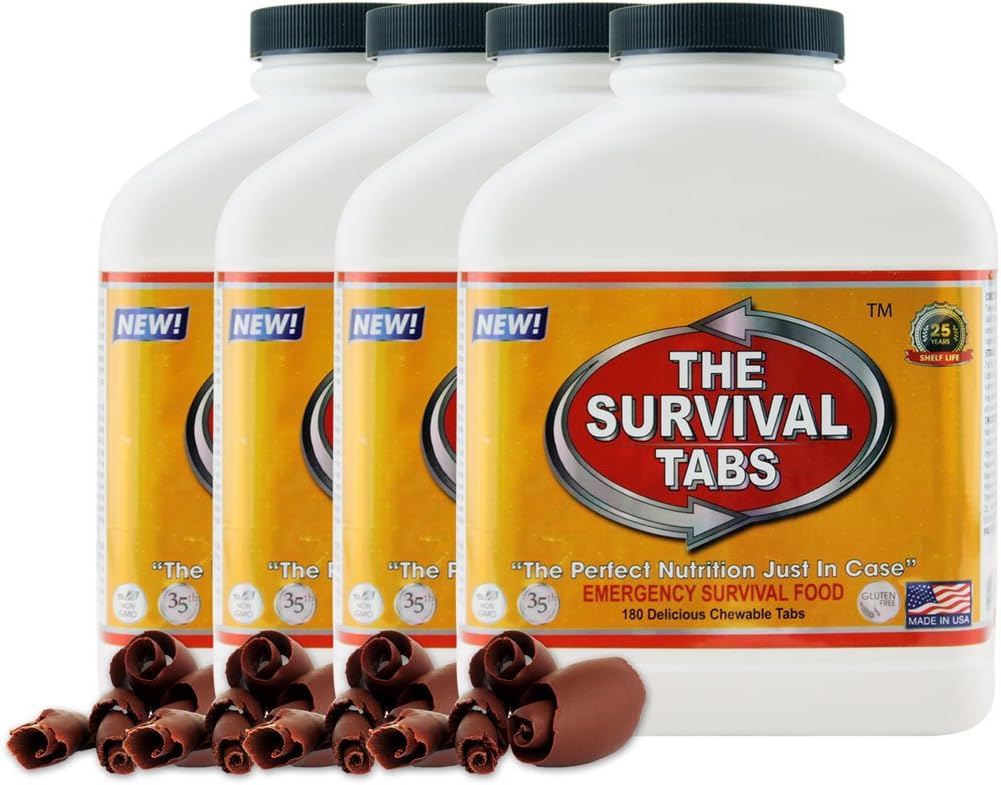 Survival Tabs - 60 day Survival Food Supply - Gluten Free and Non-GMO 25 Years Shelf Life