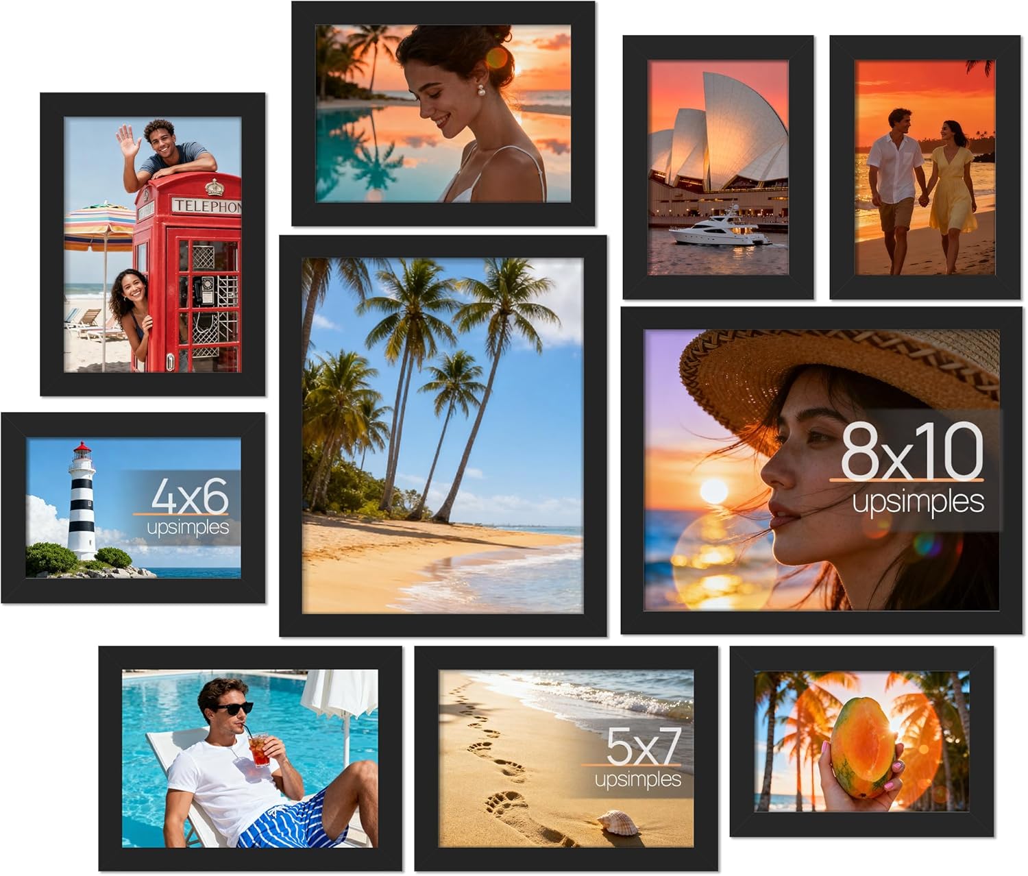 10 Pack Picture Frames Collage Wall Decor for Mounting or Tabletop Display