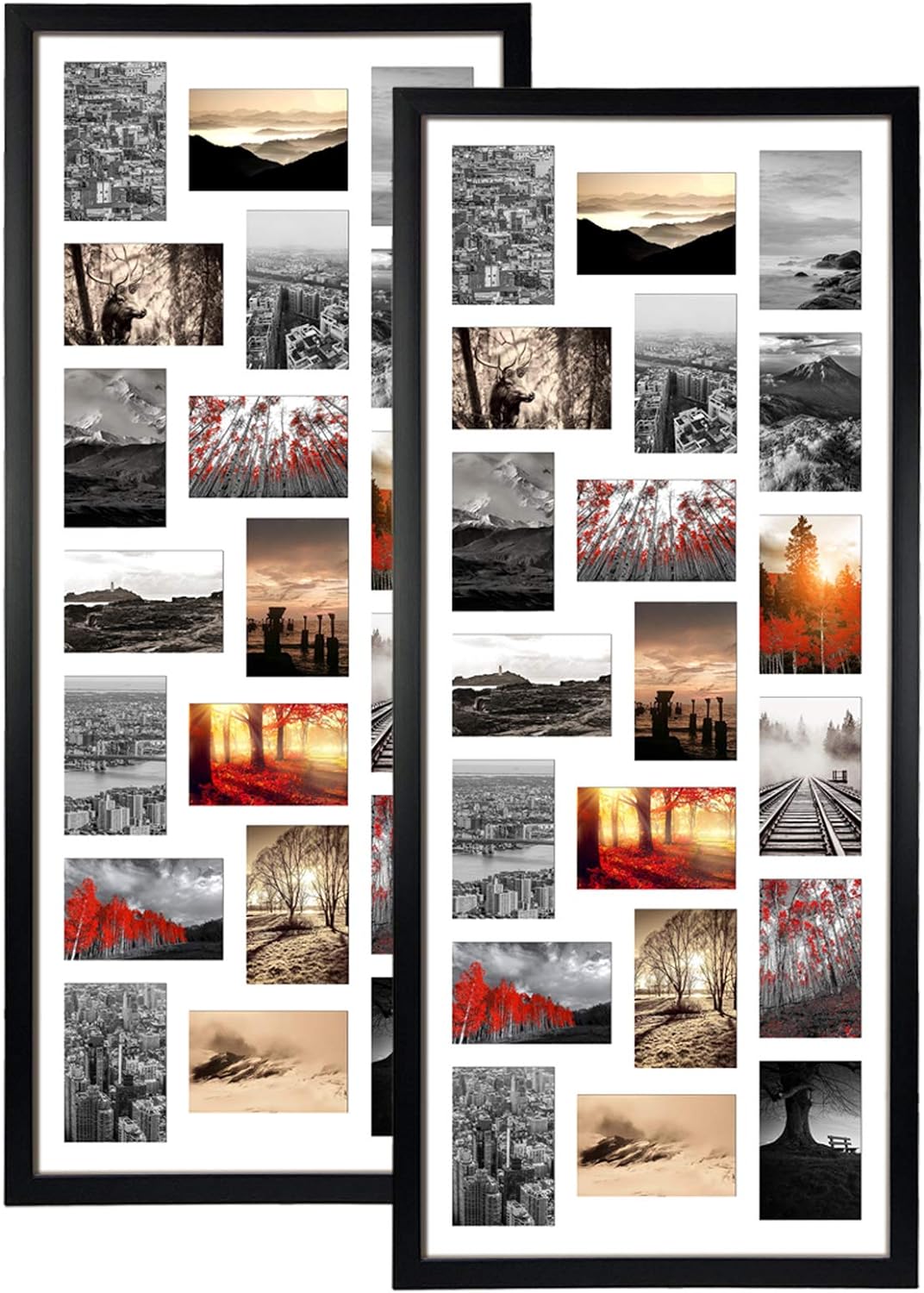 20 Opening 4x6 Collage Picture Frame Set of 2, 18.1x41.3 inches Black
