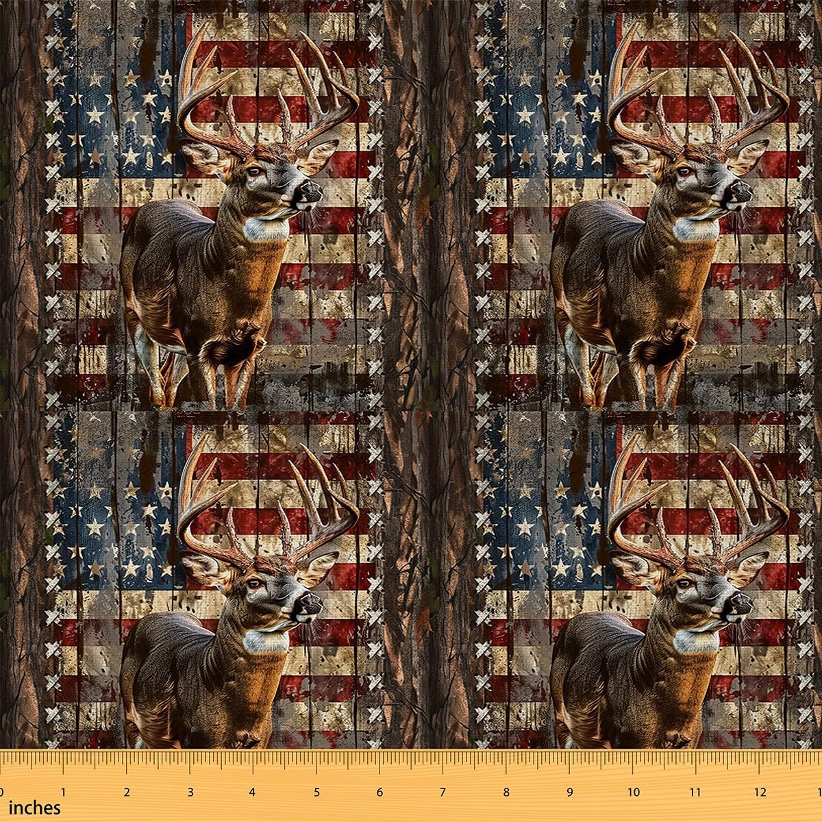 Deer Hunting Upholstery Fabric for Chairs American Flag Fabric by The Yard 2
