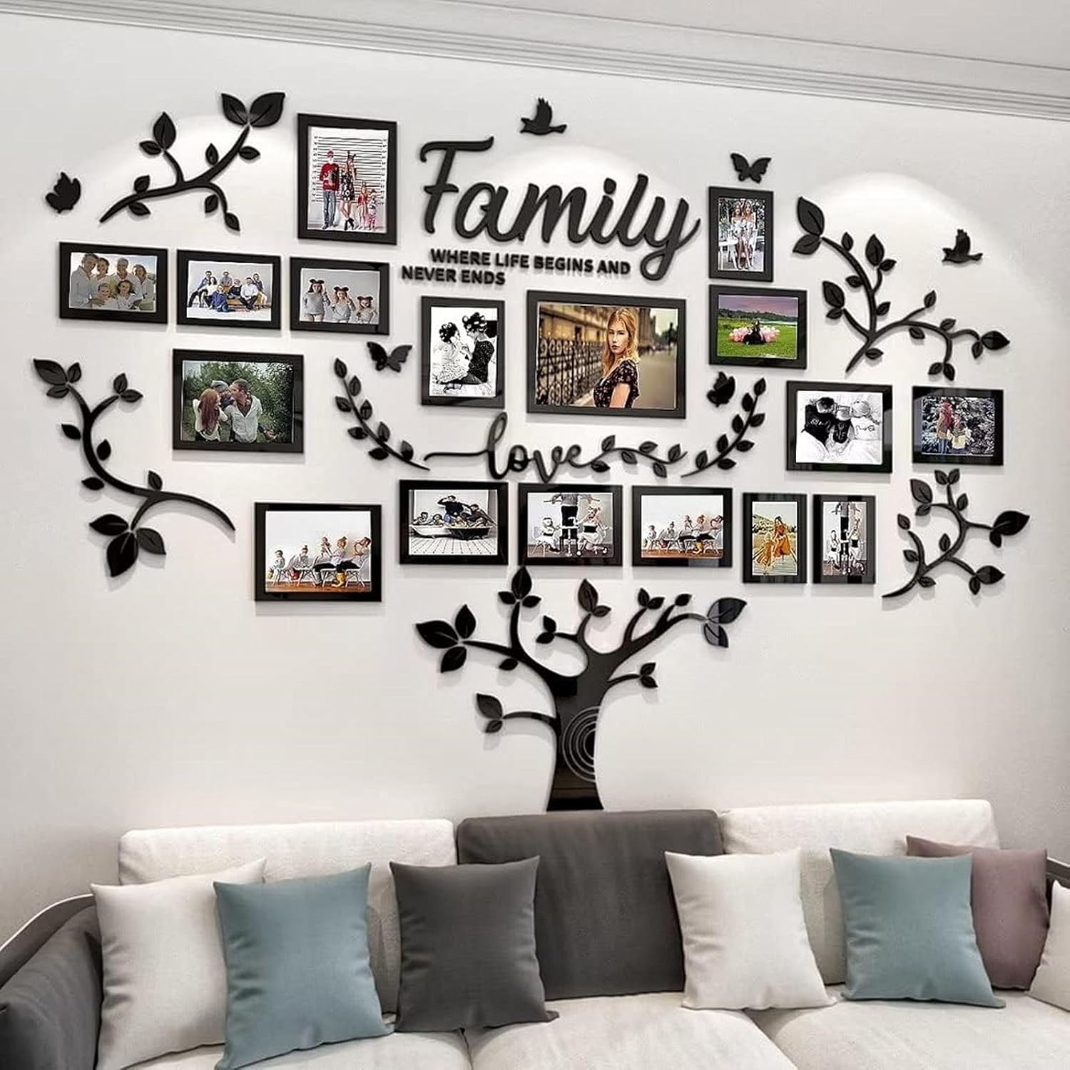 Family Tree Wall Decor for Living Room 4x6 5x7 8x10 11x14 3D DIY-Acrylic Family Wall Decor