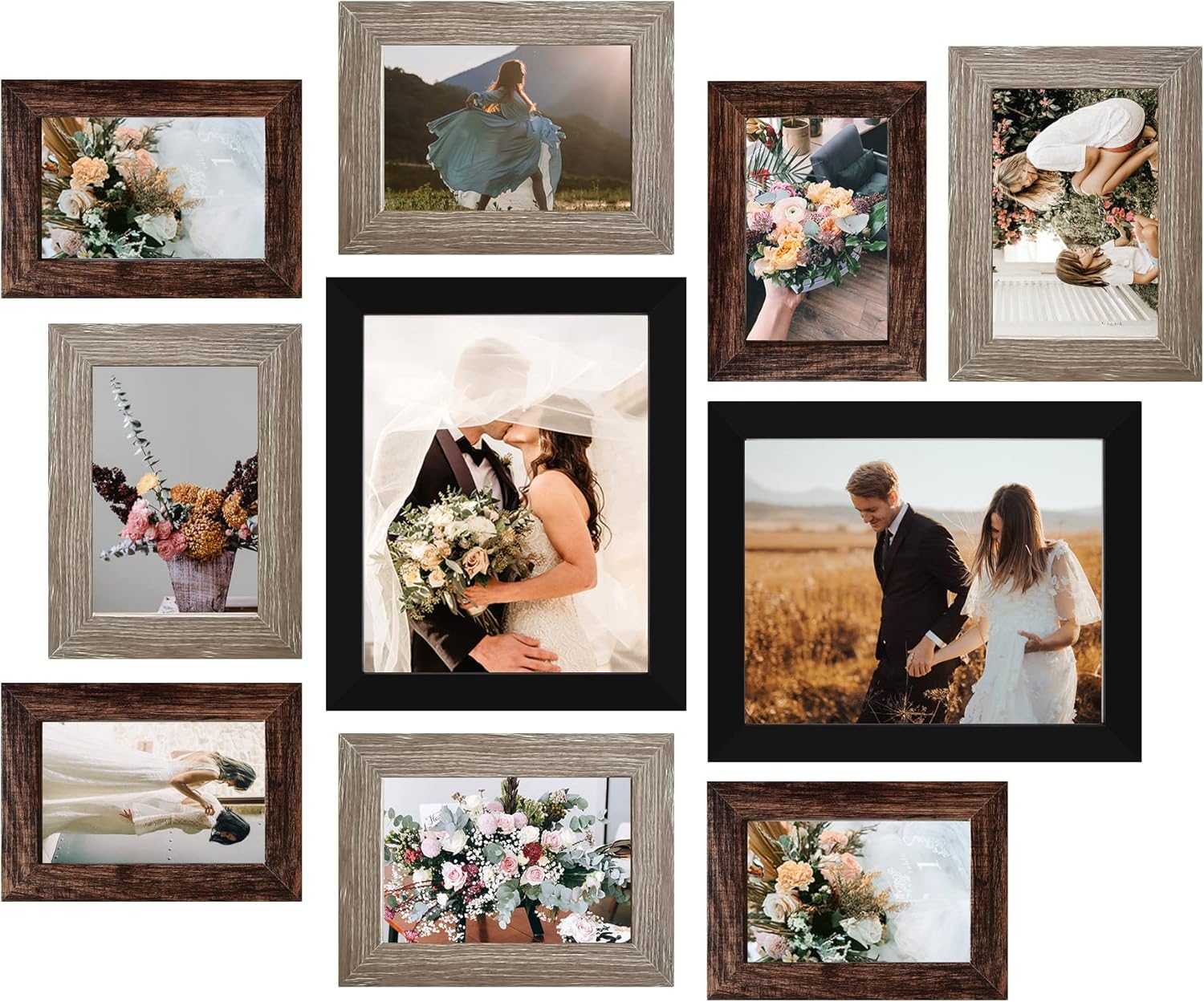 LUCKYLIFE Picture Frames Collage Wall Decor 10-Pack