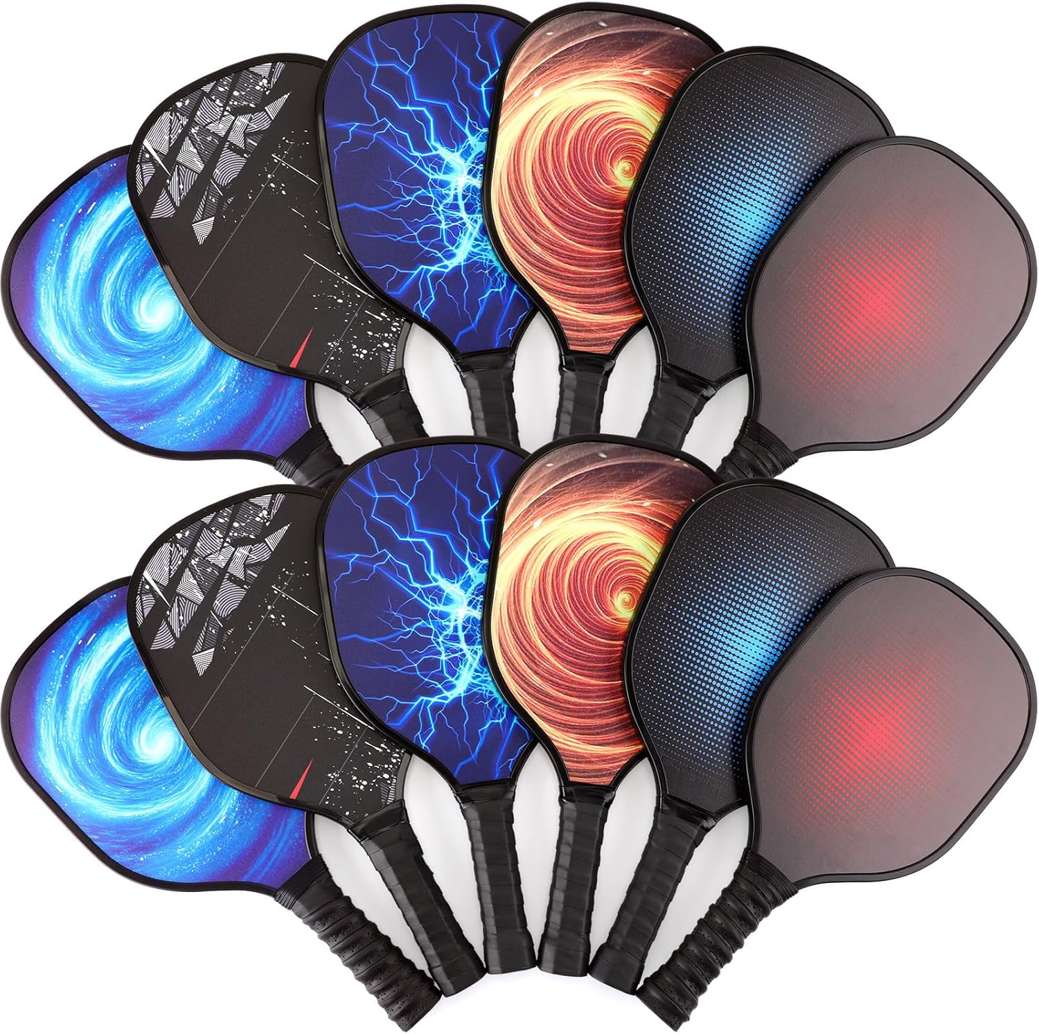 12Pcs Paddleball Racket PE Equipment for Elementary School Paddle Ball Racket with Non-Slip Grip