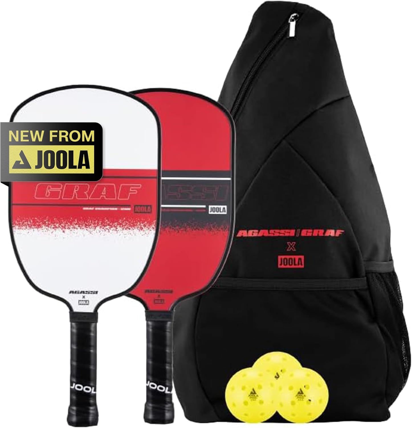 GRAF Champion Set with Pickleball Paddles, Balls & Sling Bag - Sandblasted Pickleball Racket