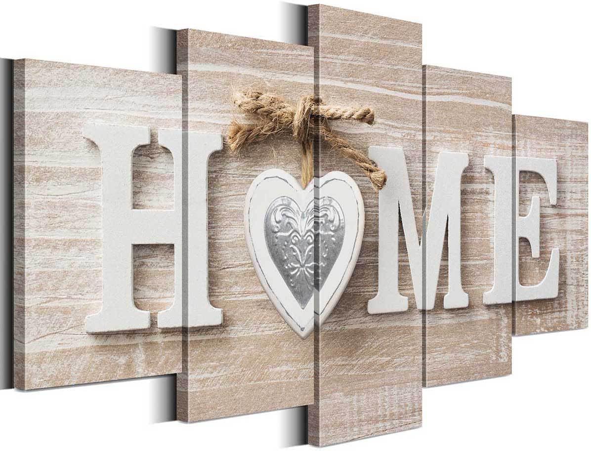 Home Sign Canvas Wall Art, 5 Pieces Modern Farmhouse Decor