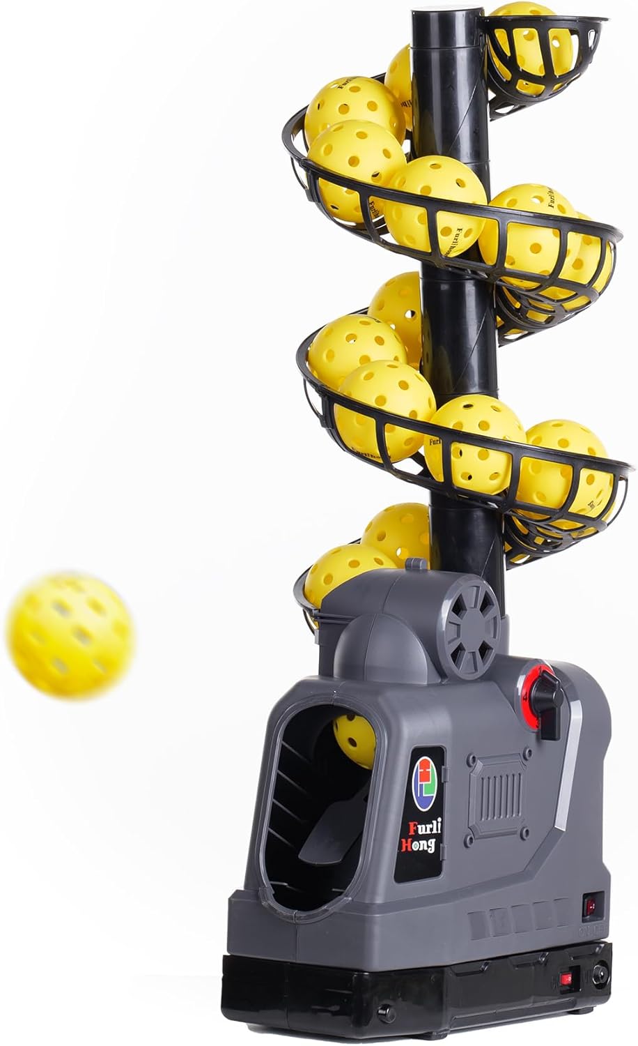 Pickleball Machine with Auto Swing, 3 Angles & 4 Speeds Adjustable, Portable Pickleball Launcher for Indoors & Outdoors