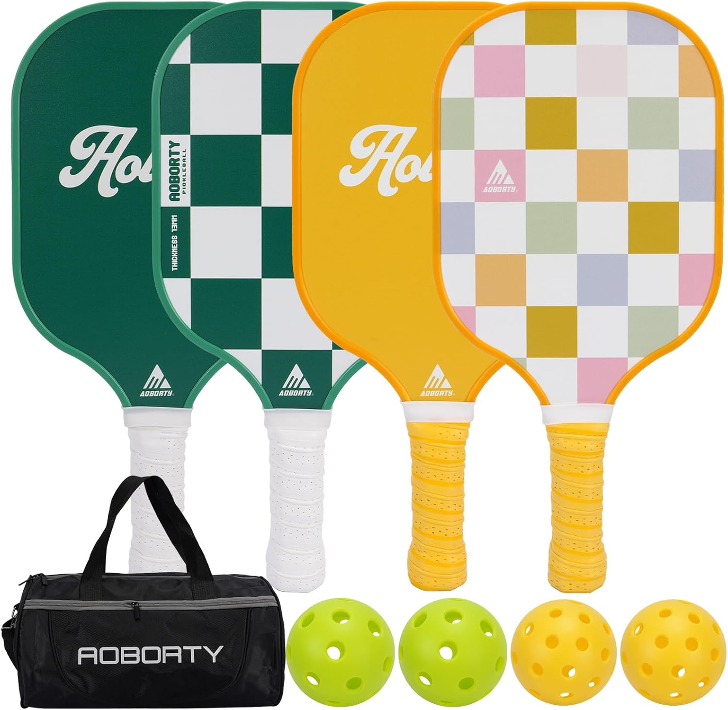 Pickleball Paddles 4 Pack - USAPA Light Graphite Premium Rackets Fiber Face & Polymer Honeycomb Core