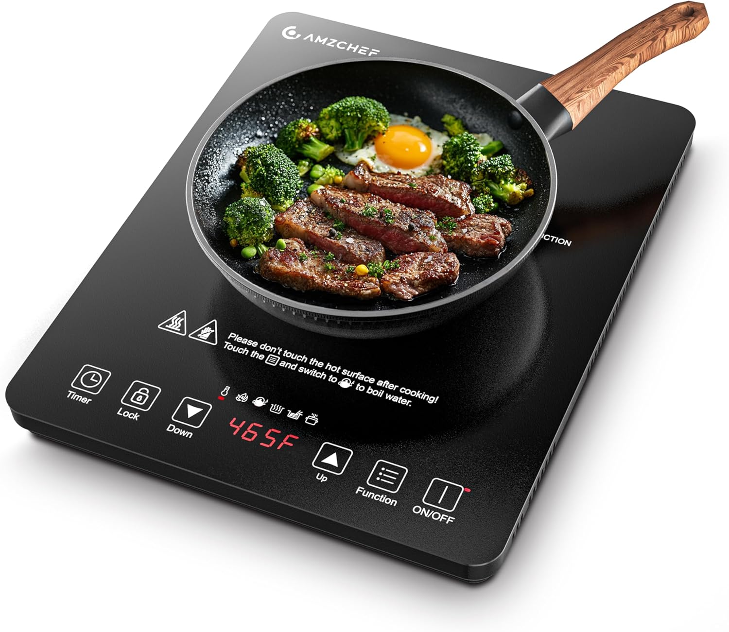 Portable Induction Cooktop 20 Temperature & Power Levels, 1800W Induction Stove Burner