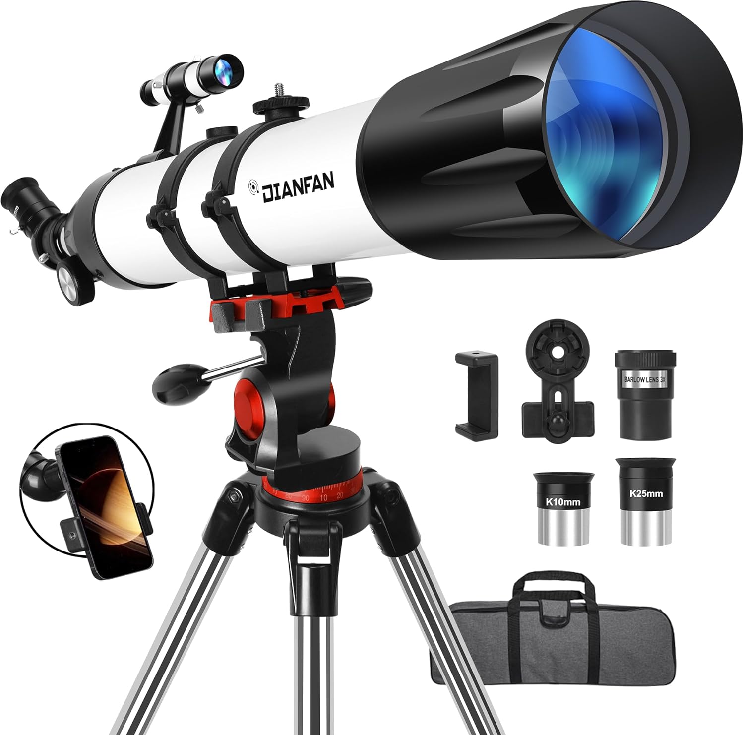 Telescope,90mm Aperture 800mm Telescopes for Adults Astronomy,Portable Professional Refractor Telescope for Beginners
