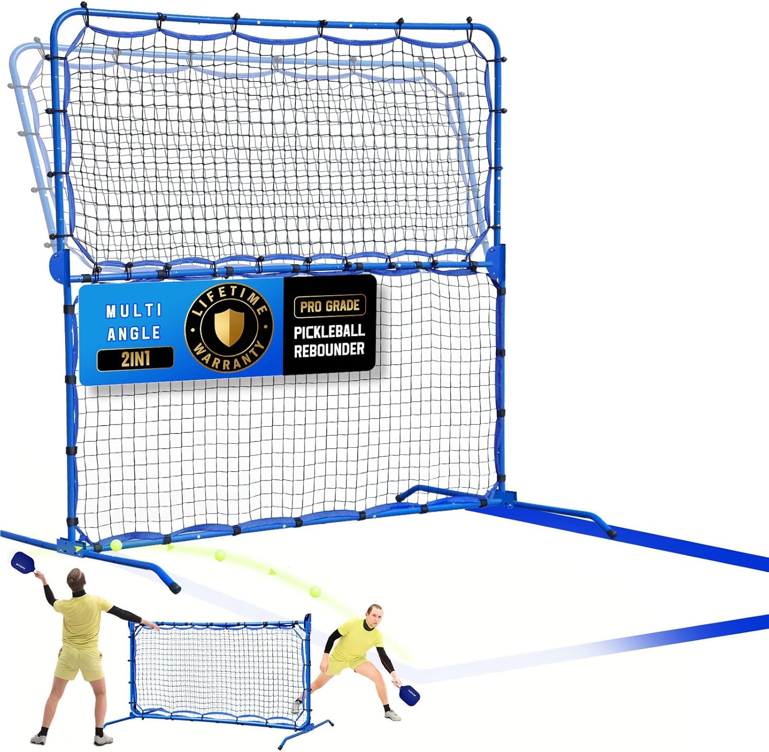 ickleball Rebounder Net with Kitchen Lines System for Solo Training Equipment, 7.9FT or 6FT 2in1 Mini Pickleball Practice Net