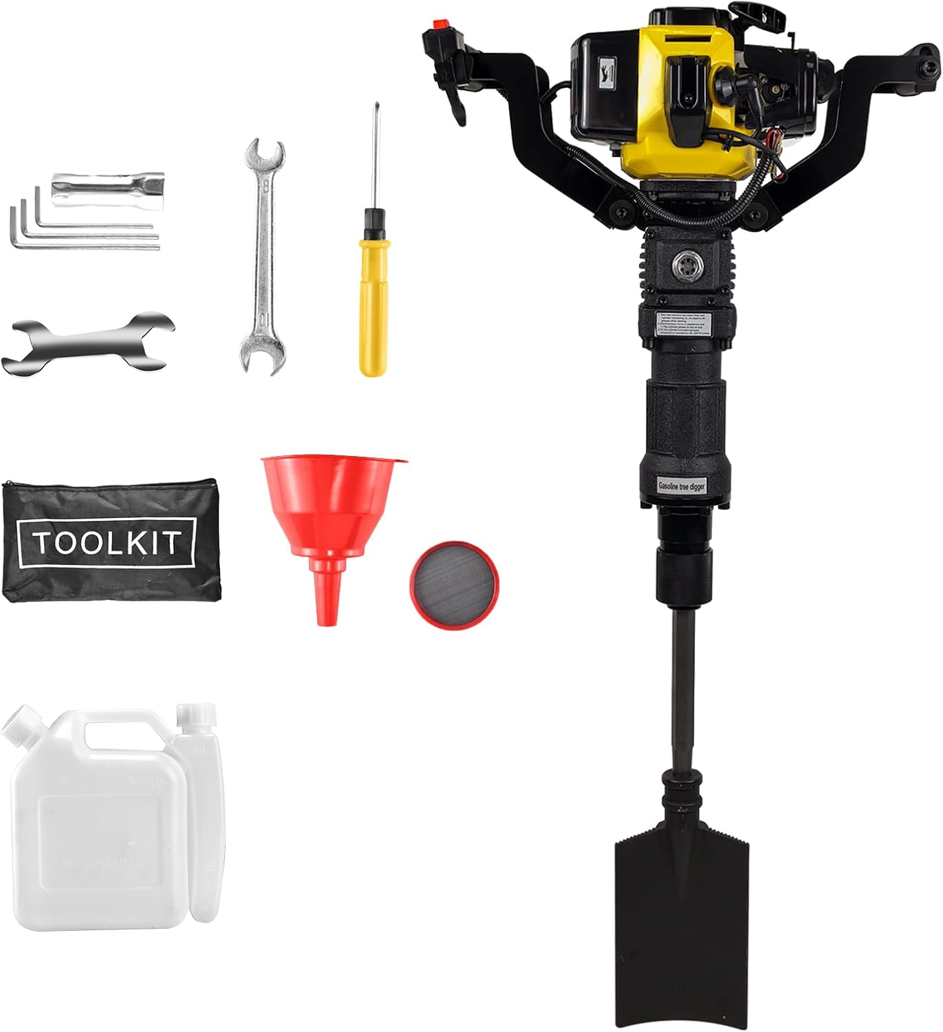 Gas Powered Planting Shovel Digger – 2-Stroke Handheld Tree Digging Machine, Single Cylinder