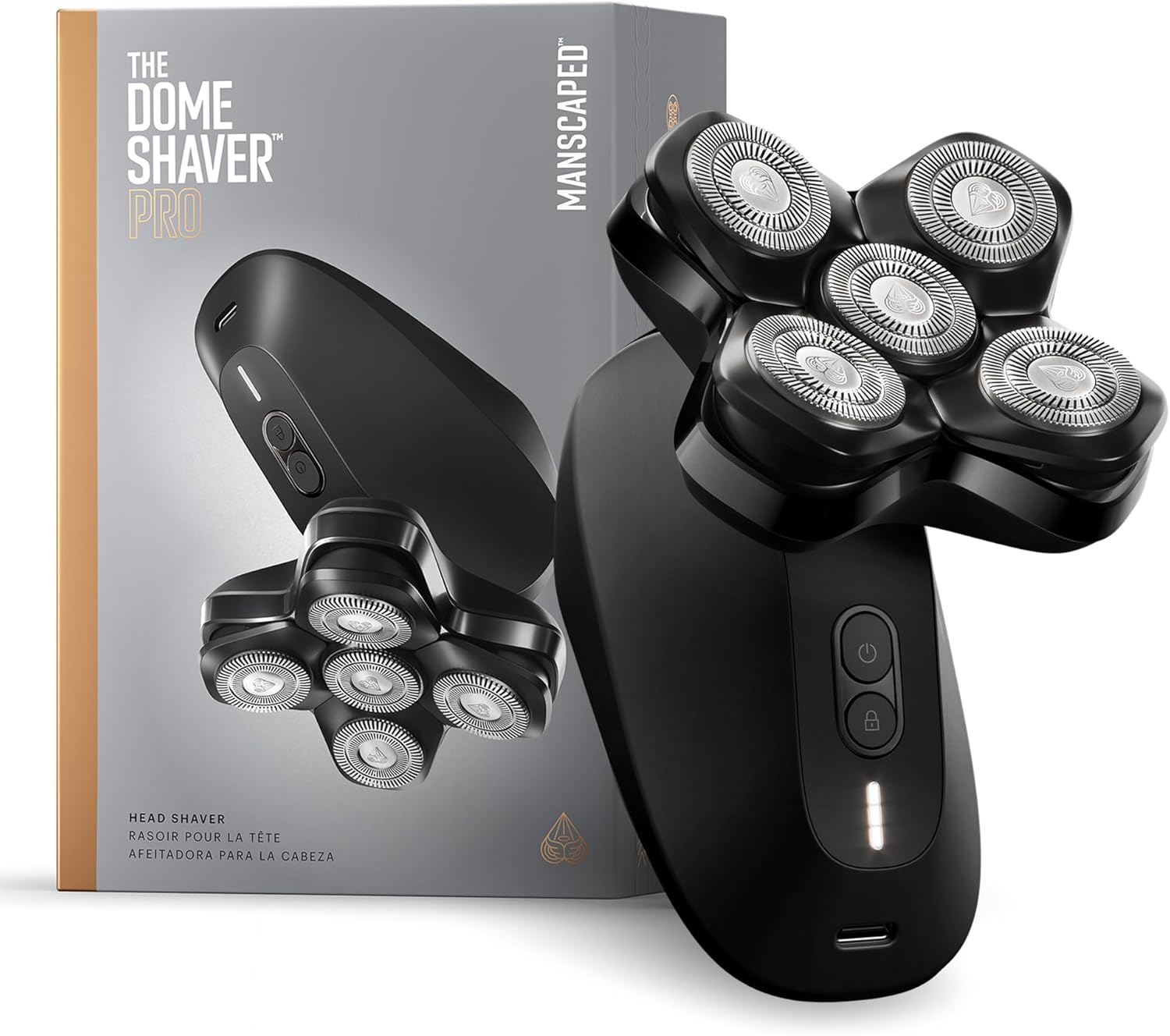 The Dome Shaver™ PRO Head Shaver for Bald Men – Five Rotary Blade Design with SkinSafe® & FlexAdjust Technology