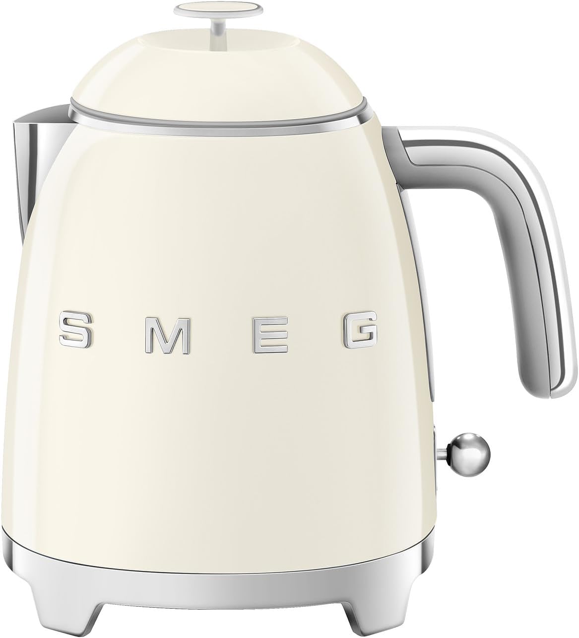Mini 50's Retro Style 3 Cup Electric Kettle with Double Wall Anti Slip Base and Water Level Indicator (Cream)