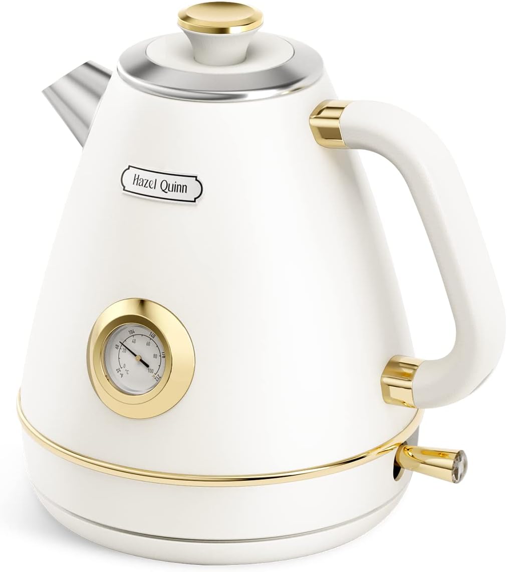 Tea Kettle with Thermometer, All Stainless Steel, 1200 Watts Fast Boiling, BPA-free